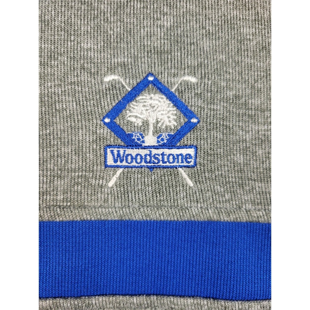 Footjoy 1/4 Zip Golf Sweatshirt Woodstone Embroidered Chest Logo Mens XL Striped - Picture 3 of 7